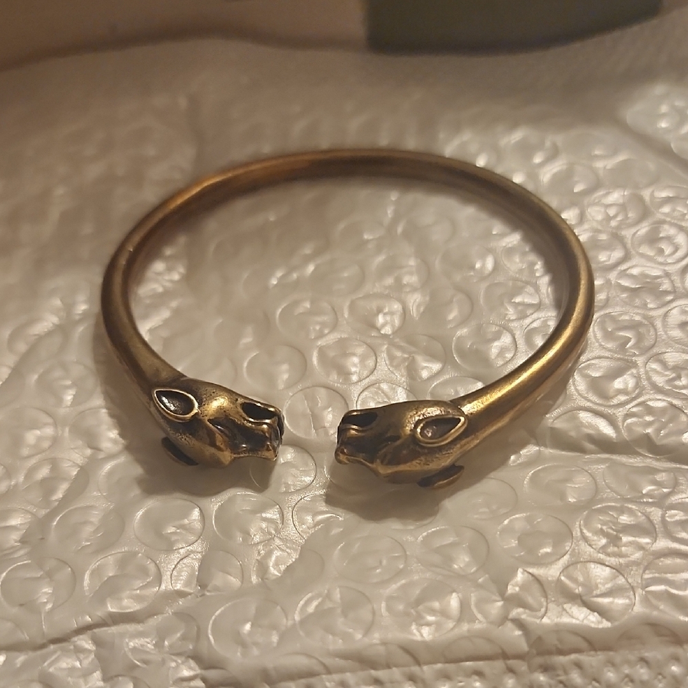 Copper Panther Head Bracelet